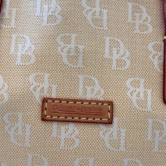 Vintage Dooney & Bourke Brown Monogram Canvas Tote
